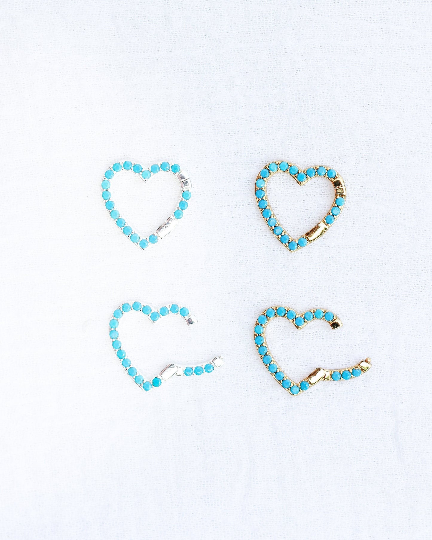 Turquoise Nano Gem Heart Charm Holder, F07