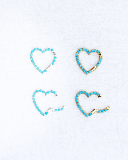 Turquoise Nano Gem Heart Charm Holder, F07