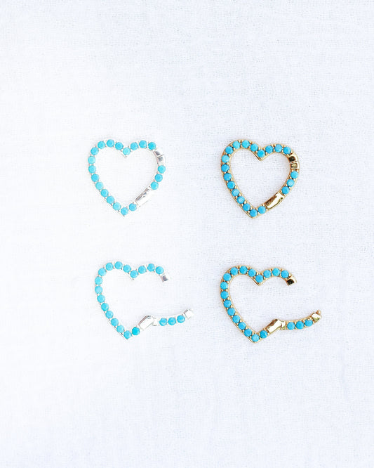 Turquoise Nano Gem Heart Charm Holder, F07
