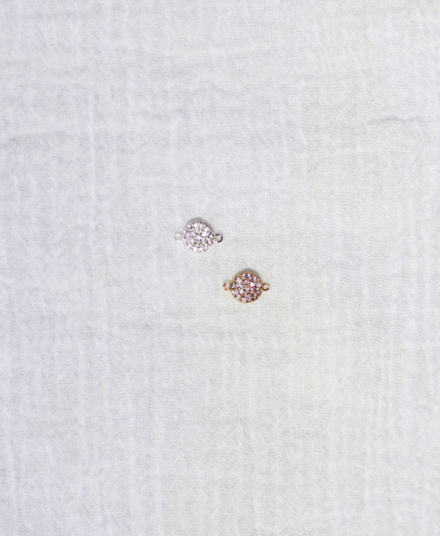 Pave CZ Tiny Disc Connector, CN170