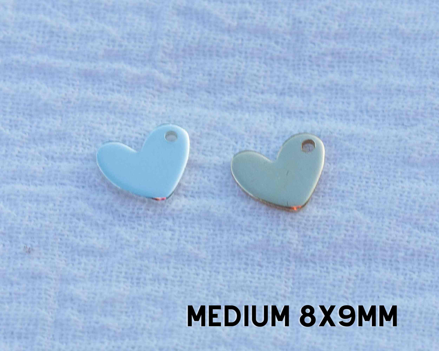 8x9mm Heart blank with One Hole, B25