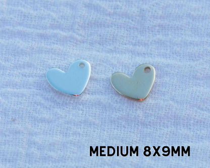 8x9mm Heart blank with One Hole, B25
