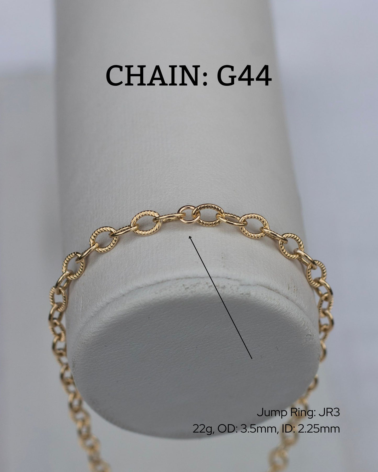 3.8mm Patterned Cable Chain, G44, S44