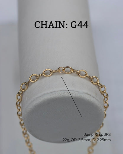 3.8mm Patterned Cable Chain, G44, S44