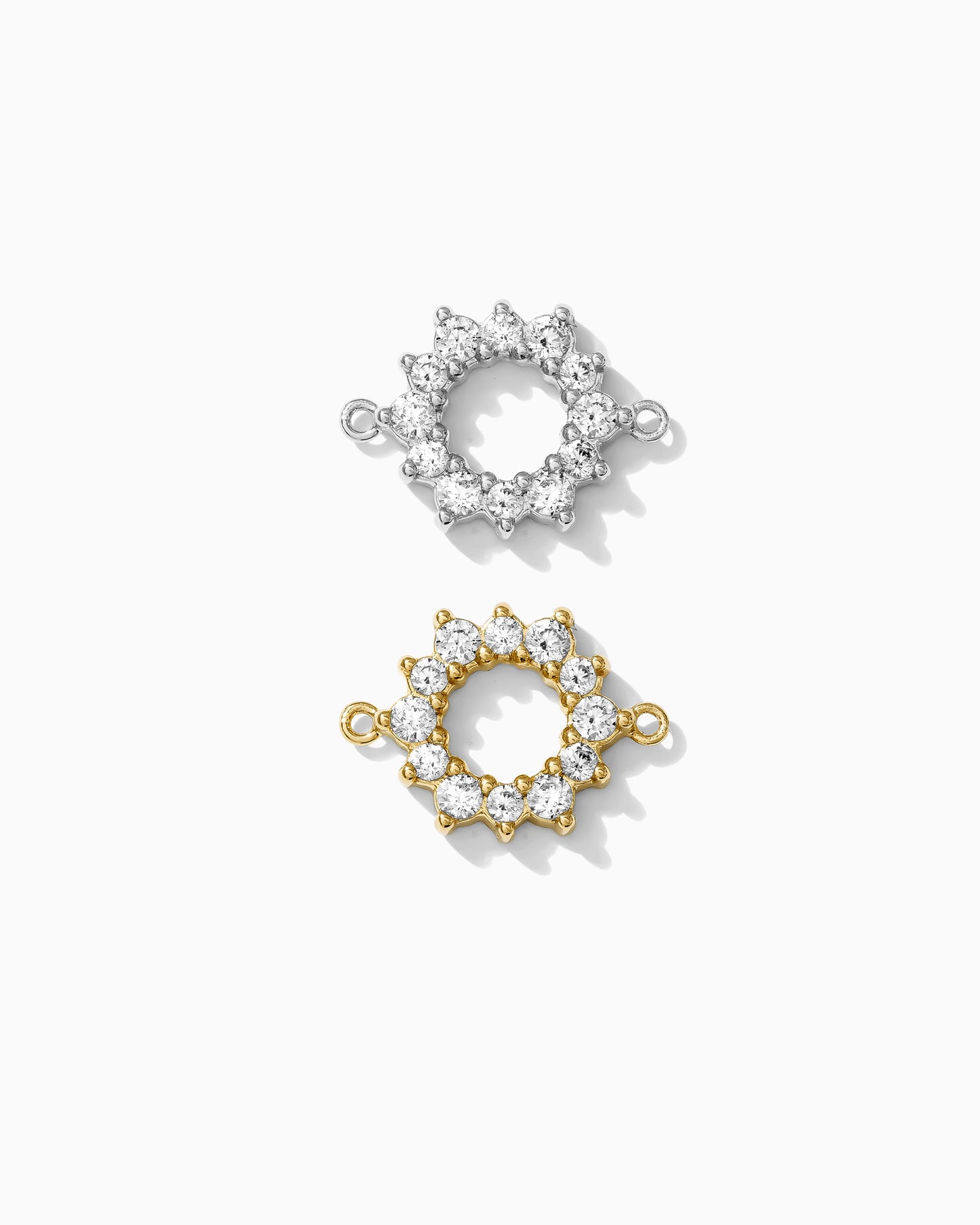 Open Circle Sun CZ Connector, CN139
