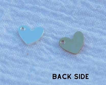 8x9mm Heart blank with One Hole, B25