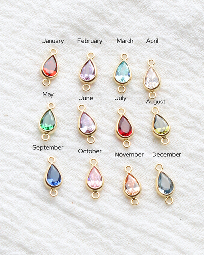 Teardrop Birthstone Bezel Connector, CN399