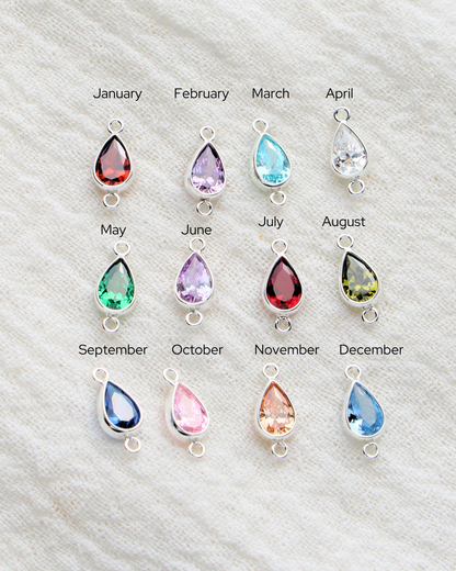 Teardrop Birthstone Bezel Connector, CN399