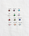 4mm CZ Diamond Shaped Birthstone Connector, CN308