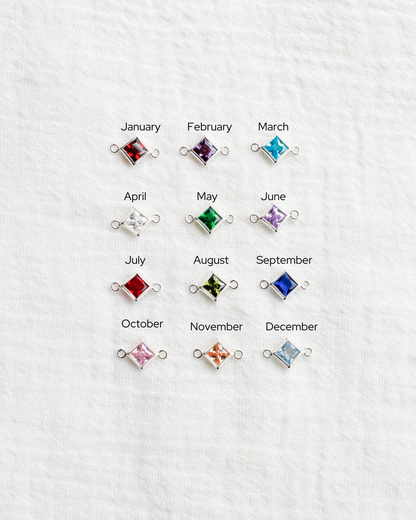 4mm CZ Diamond Shaped Birthstone Connector, CN308