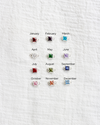 4mm CZ Square Shaped Birthstone Connector, CN307