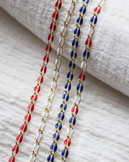 Red, White, and Blue Enamel Chain, GP132