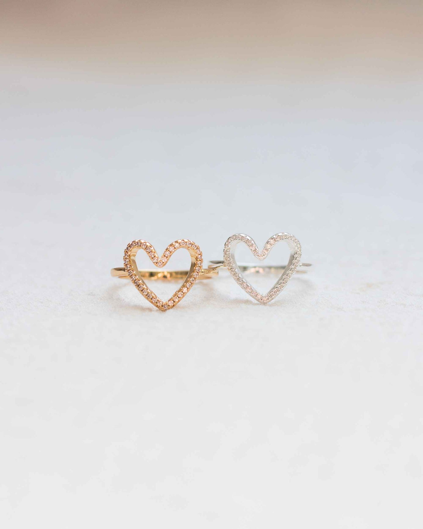 Open Heart Pave Ring, R43