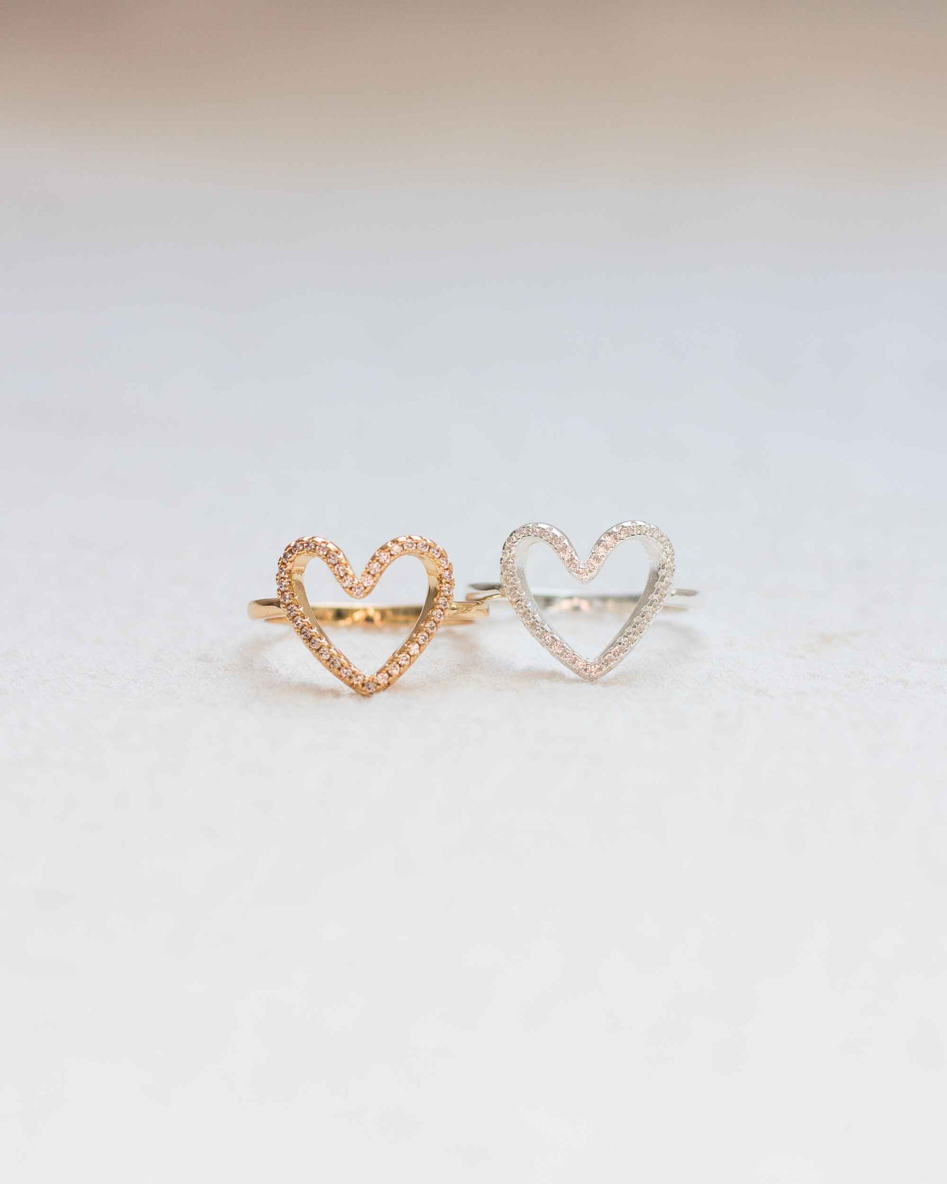 Open Heart Pave Ring, R43
