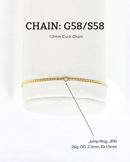 1.3mm Curb Chain, G58, S58