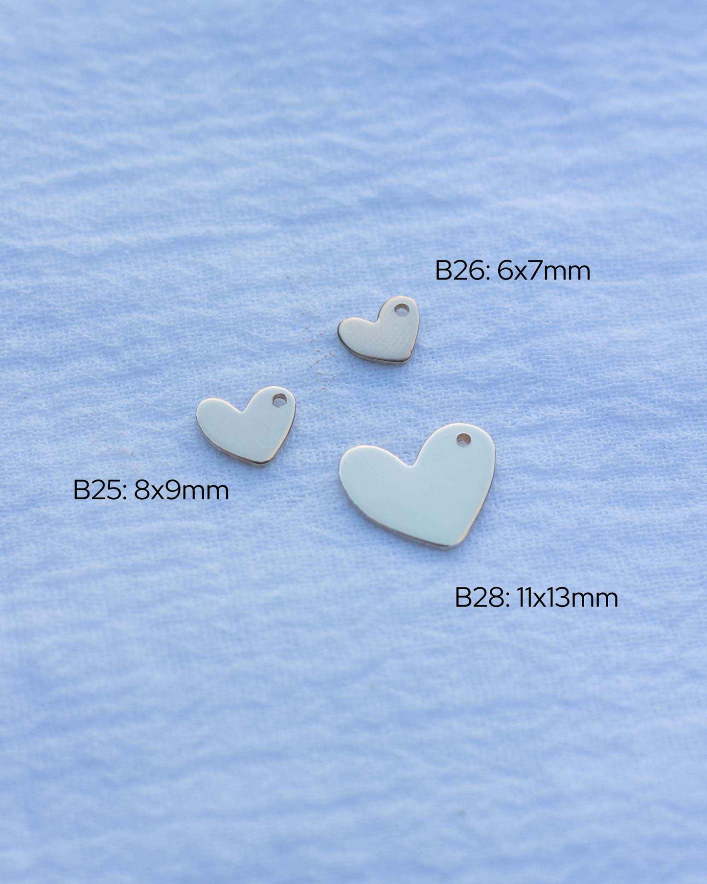 11x13mm Heart Blank with One Hole, B28