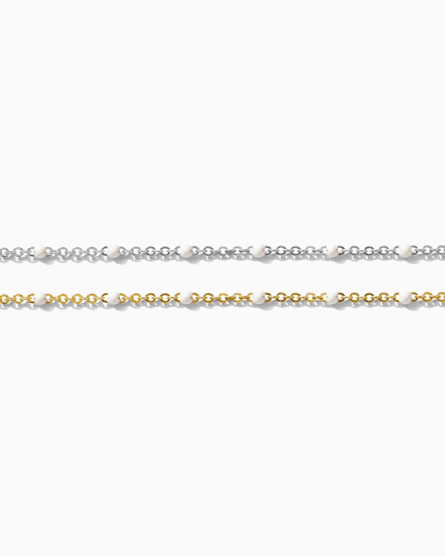 1.7mm Flat Cable Chain with White Dots, G72, S72