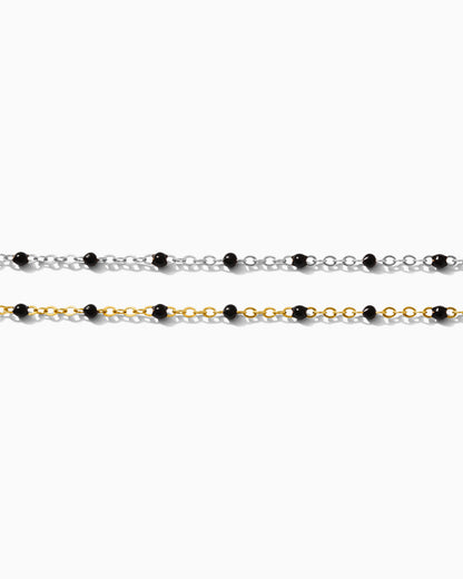 1.7mm Flat Cable Chain with Black Dots, G75, S75