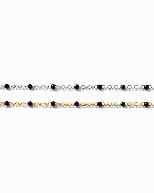 1.7mm Flat Cable Chain with Black Dots, G75, S75