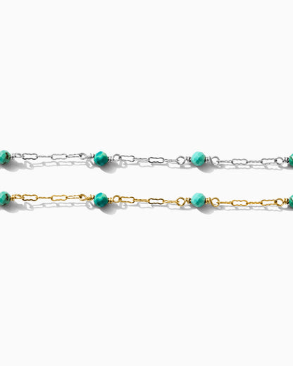 Genuine Turquoise Krinkle Chain, S76, G76