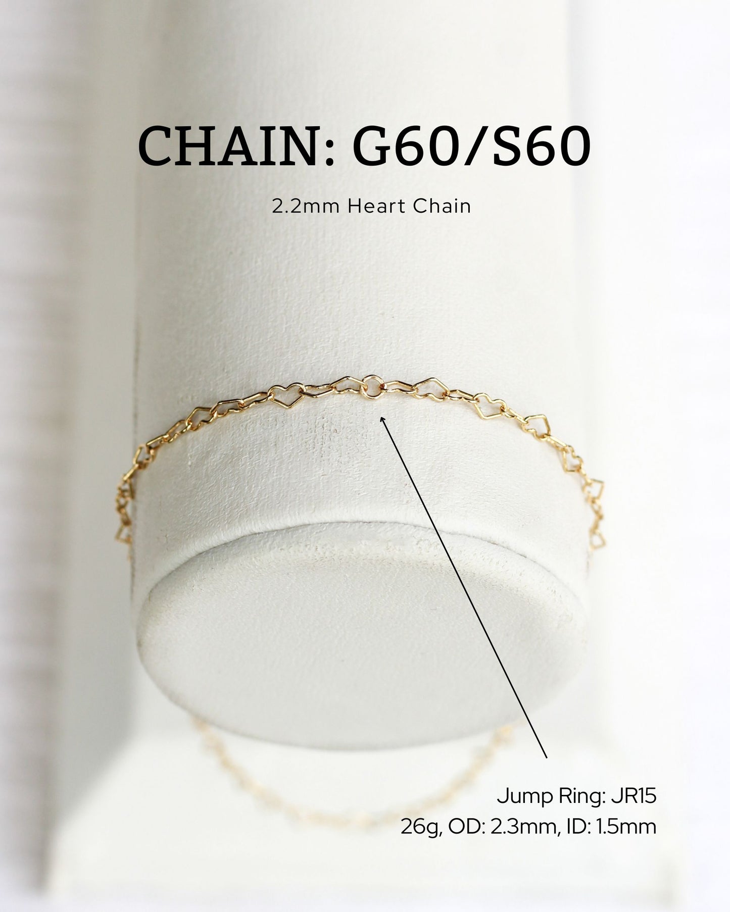 2.2mm Heart Chain, G60, S60