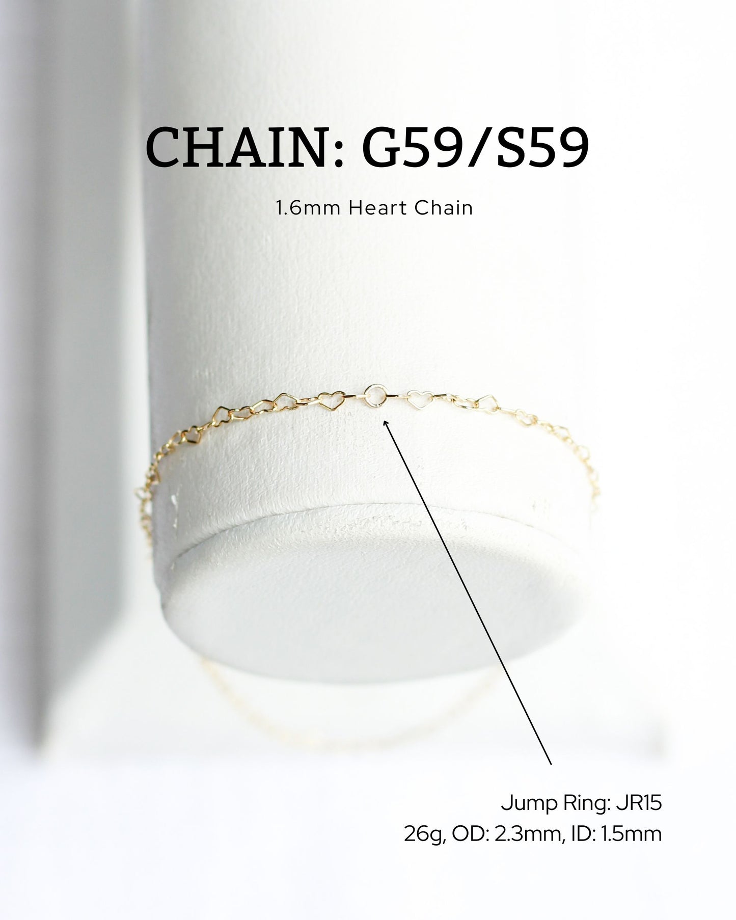 1.6mm Heart Chain, S59, G59