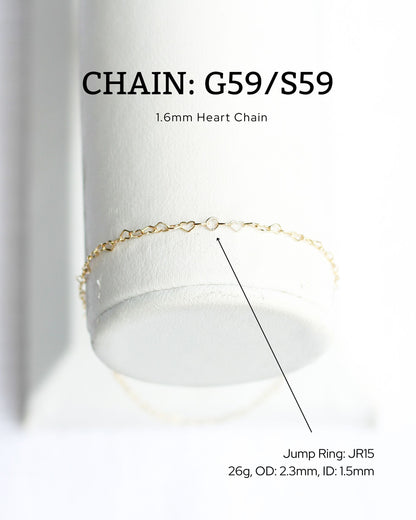 1.6mm Heart Chain, S59, G59