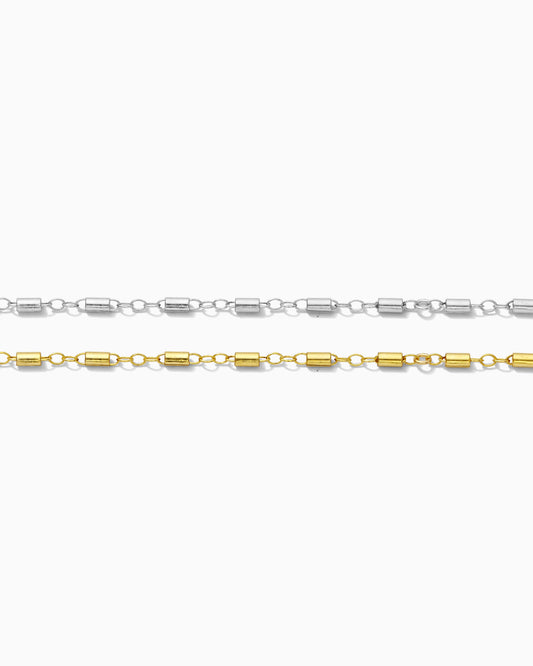 1.7mm Cable Chain with Tube Beads, G7, S7