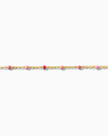 1.1mm Flat Cable Chain with Pink Dots, G83