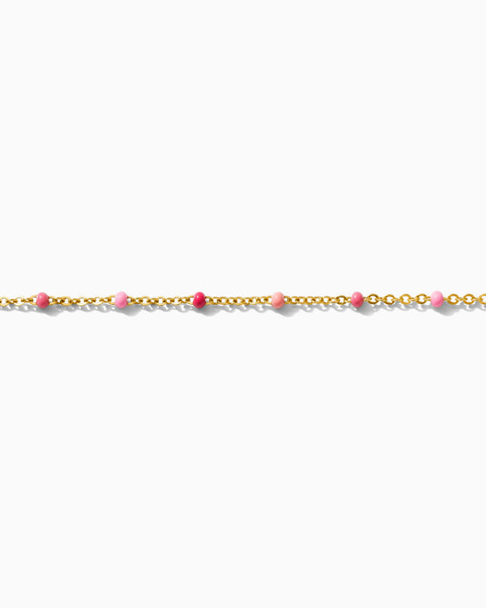 1.1mm Flat Cable Chain with Pink Dots, G83
