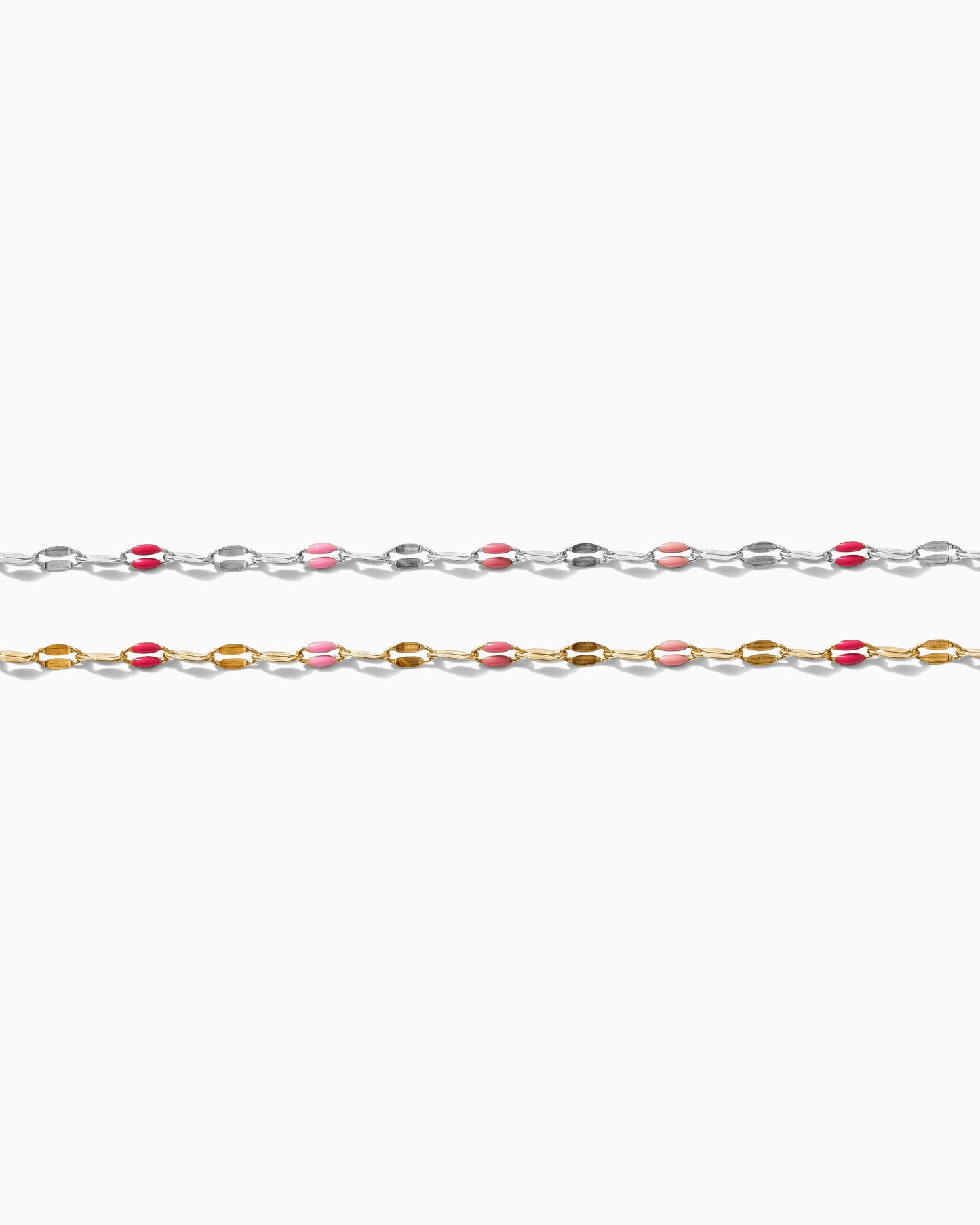 1.6mm Pink Enamel Dapped Chain, S84 G84