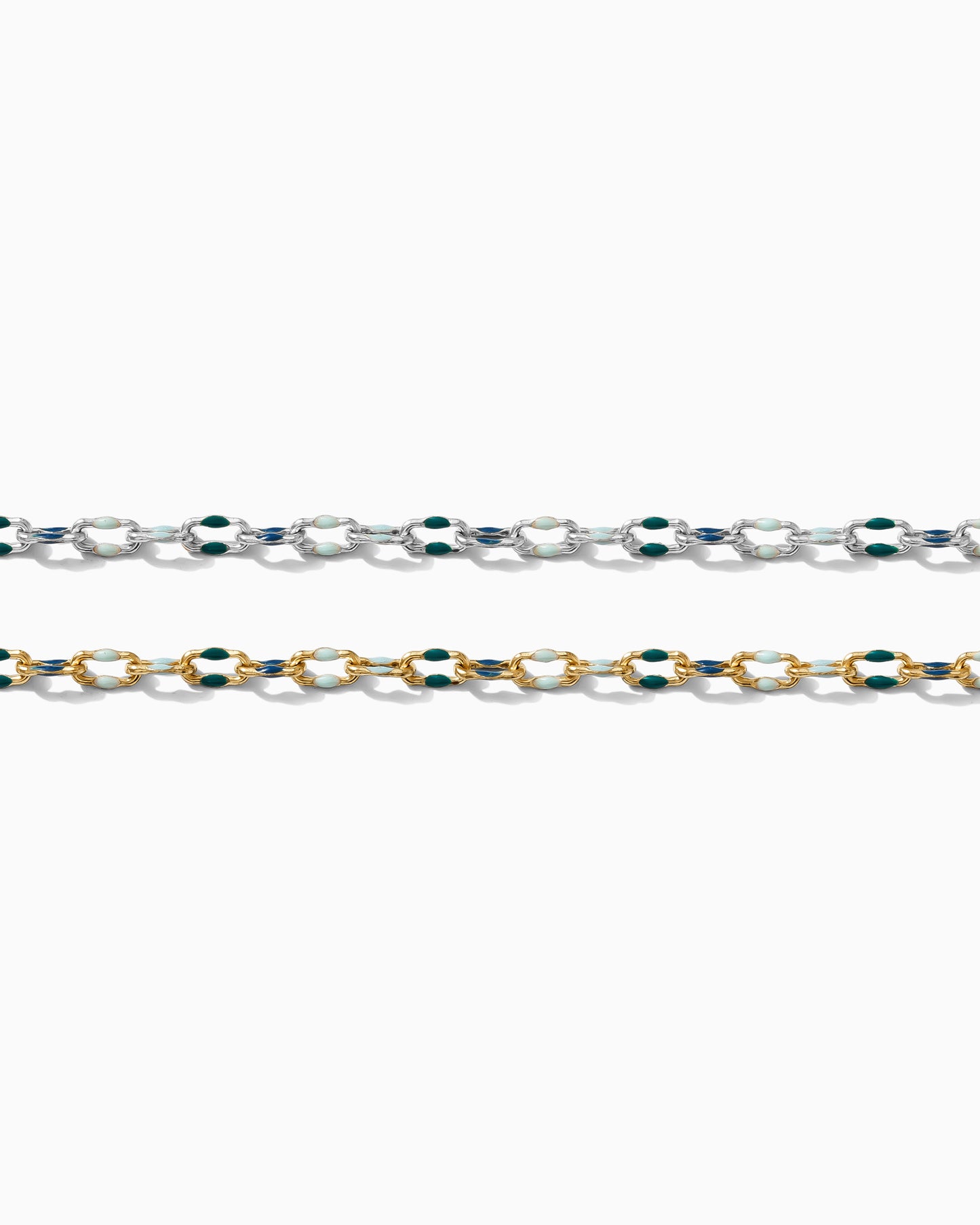 Blue Teal Turquoise Multi-Color Enamel Chain. G88, S88