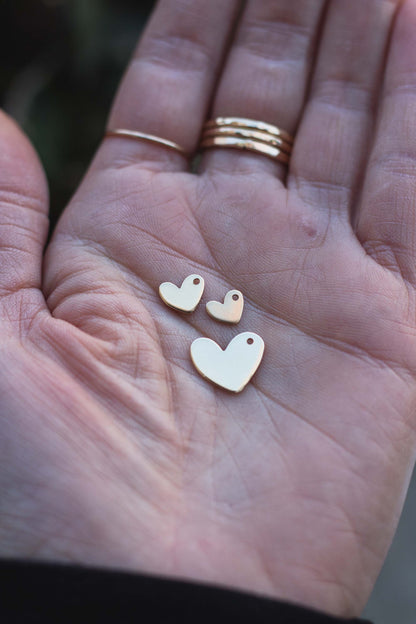 11x13mm Heart Blank with One Hole, B28