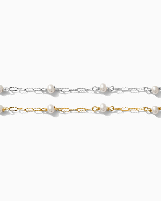 Genuine Freshwater Pearl with Krinkle Chain, S90, G90