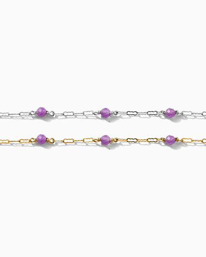 Genuine Amethyst 1.4mm Krinkle Chain, G91