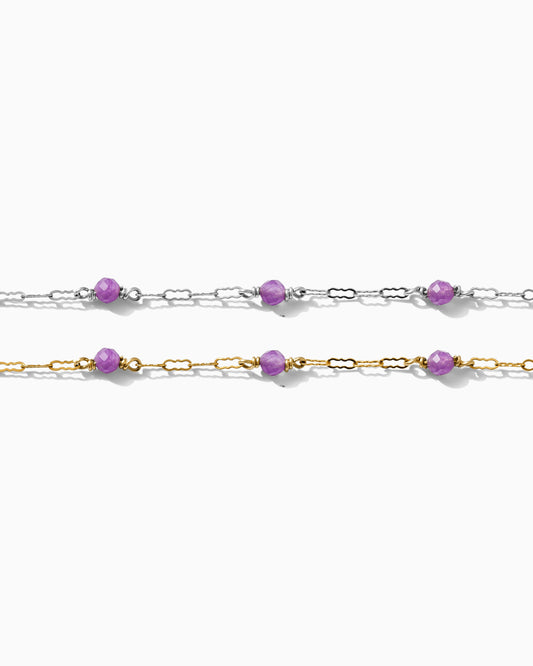 Genuine Amethyst 1.4mm Krinkle Chain, G91