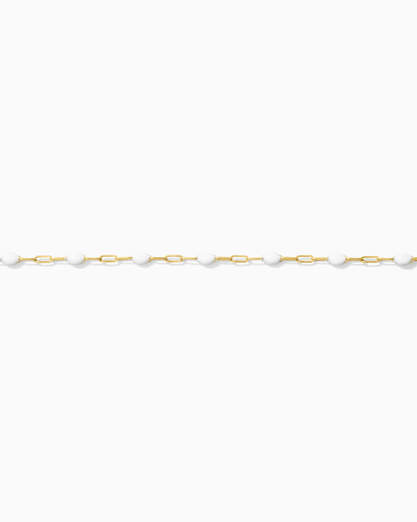 1.2mm White Enamel Paperclip Chain, G99