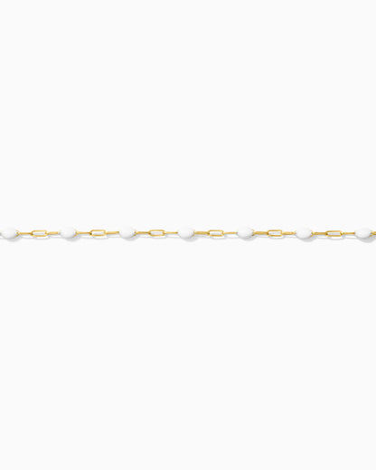 1.2mm White Enamel Paperclip Chain, G99