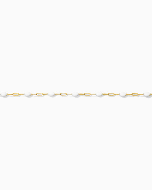 1.2mm White Enamel Paperclip Chain, G99