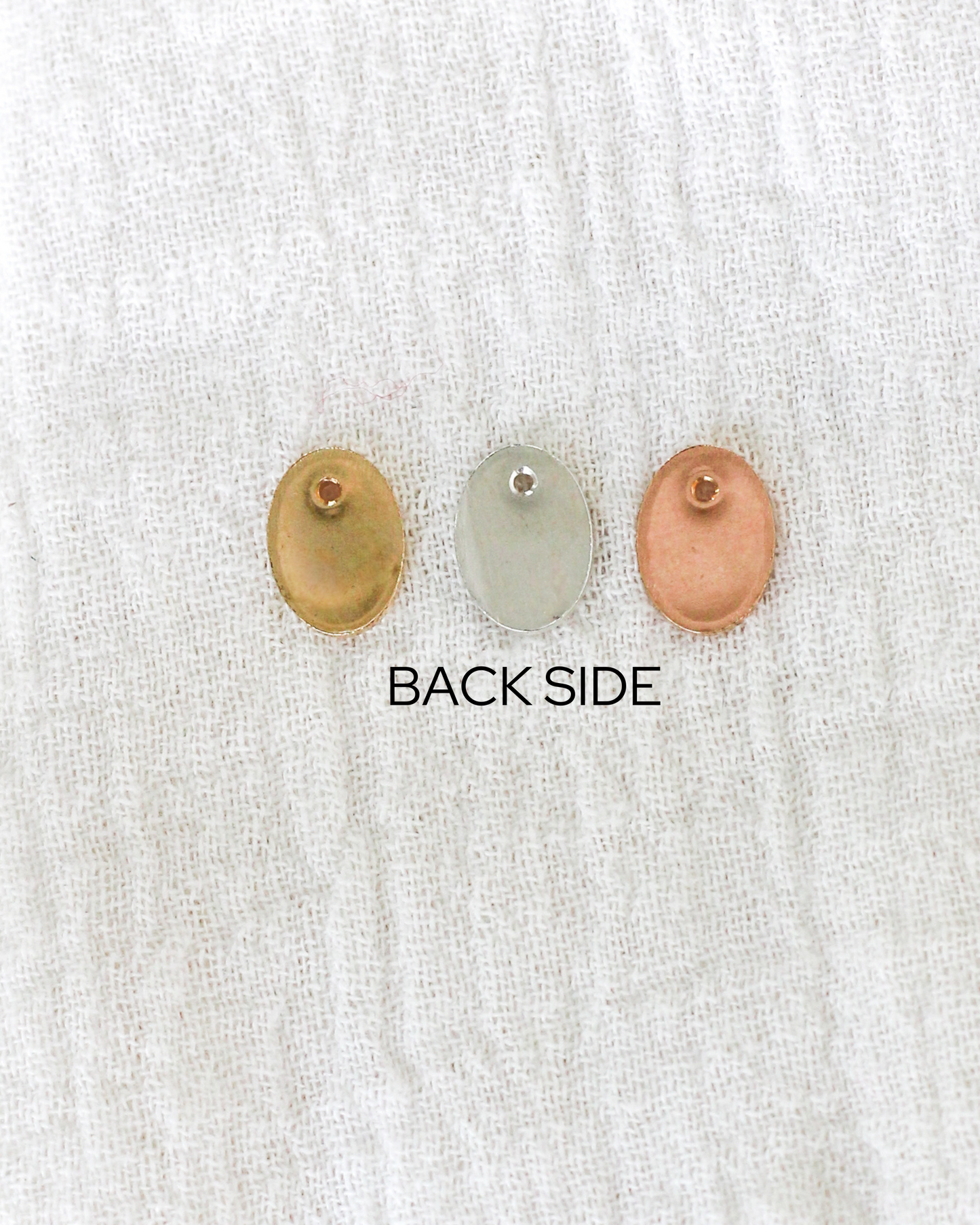 10x7mm Mini Oval Disc Blank with One Hole, B38
