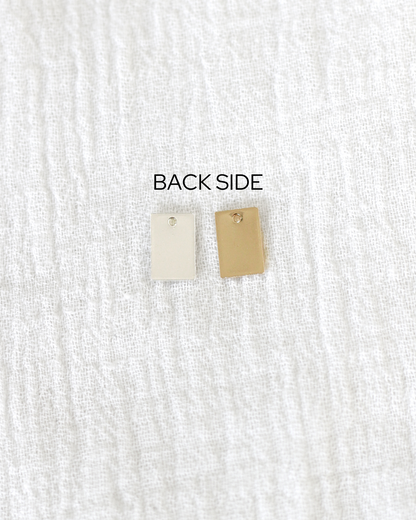 10x6mm Mini Rectangle Blank with One Hole, B86