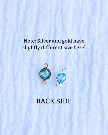 4mm Double Sided Checkerboard Birthstone Connector. CN27