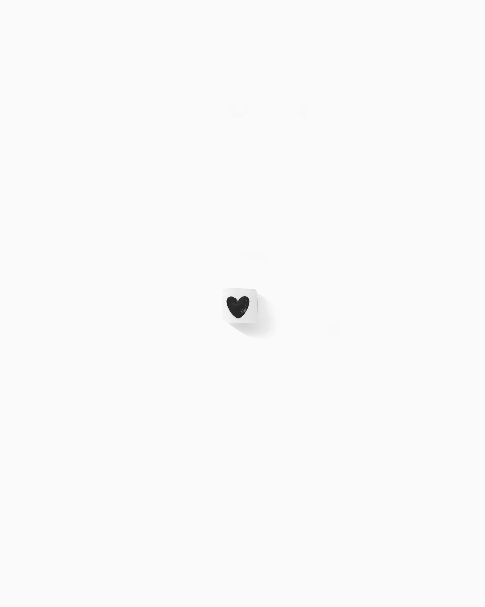 4mm Square Black Heart Beads, BD01