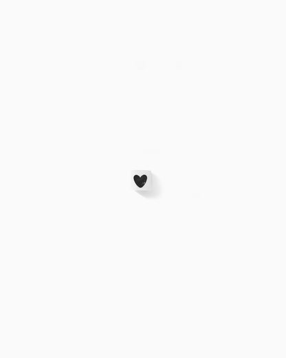 4mm Square Black Heart Beads, BD01