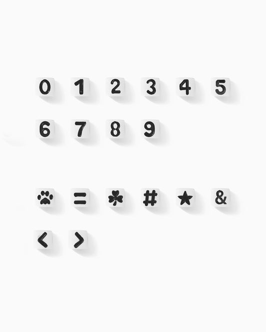 4mm Square Assorted Symbols Beads,  BD01