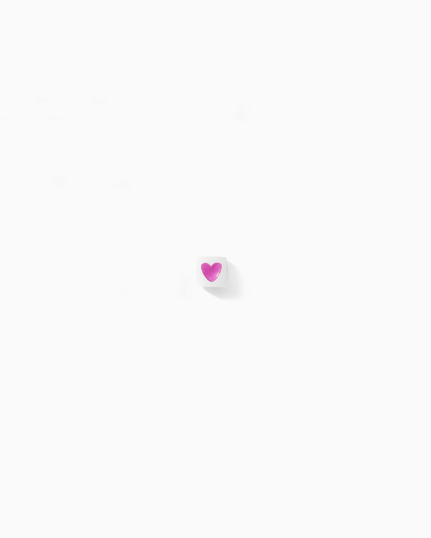 4mm Square Pink Heart Beads,  BD01