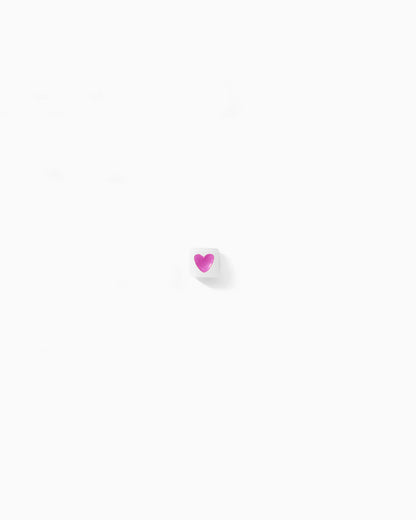 4mm Square Pink Heart Beads,  BD01