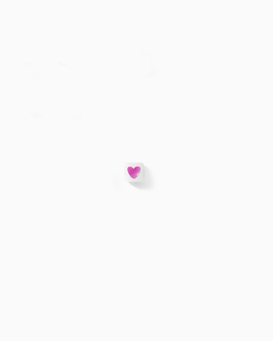 4mm Square Pink Heart Beads,  BD01