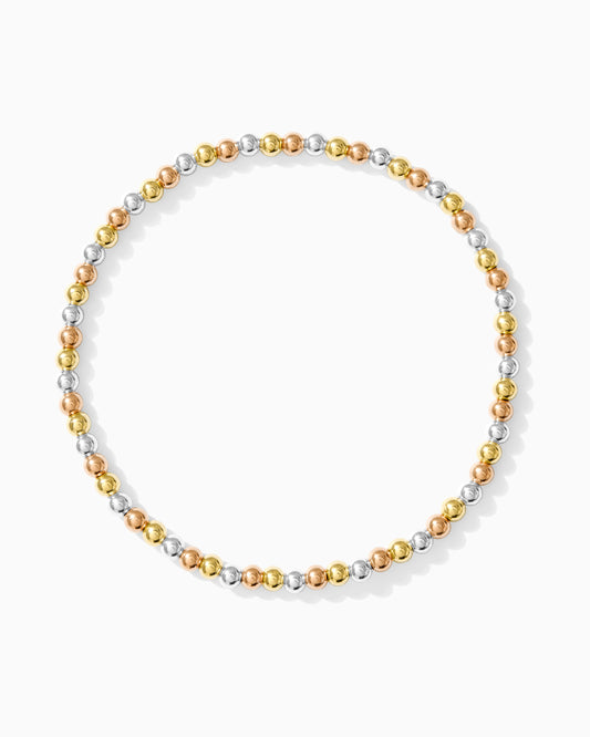 3mm Three Tone Beaded Bracelet, BR50