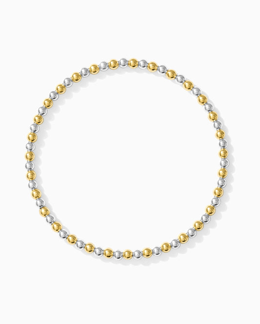3mm Two Tone Beaded Bracelet, BR41